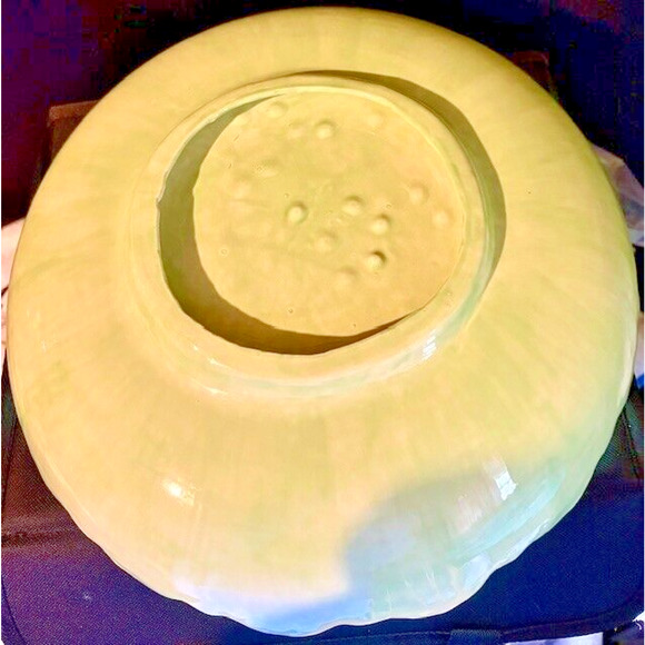 Victorian Style GREEN Ornate Ceramic Pitcher with Wash Basin Hand Painted - Picture 6 of 11